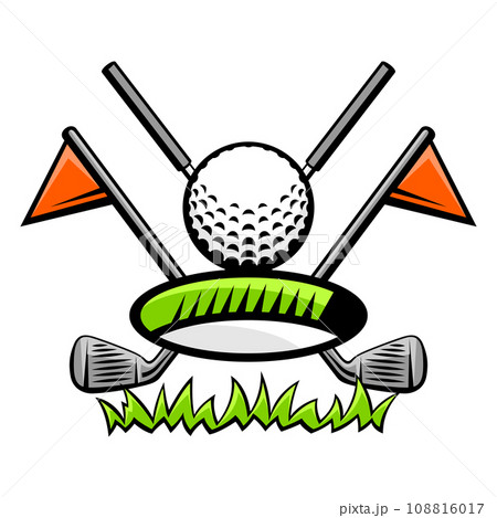 Emblem with golf symbols. Sport club label or emblem. Emblem with golf symbols. Sport club label or emblem. 108816017