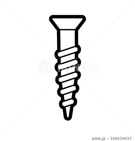Illustration of self tapping screw. Repair working tool. Equipment for construction industry and business. 108816037