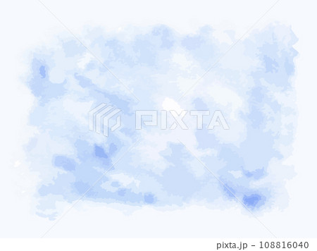 Blue Watercolor Background. Vector illustration of rectangular paint stain. Isolated splash texture drawn by hand. Brush stroke painting in pastel colors. Copy space for card text 108816040