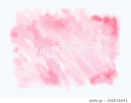 Pink watercolor background. Vector illustration of rectangular paint stain. Hand drawn isolated splash. Painting of brush stroke in pastel colors. Copy space for card text 108816041