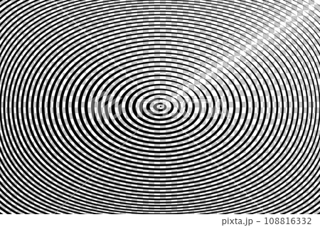 Concentric Oval Lines Pattern. Abstract Textured Background. Vector art. 108816332