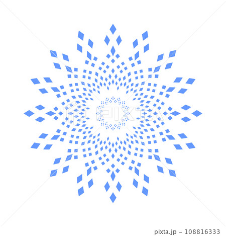 Decorative Radial Pattern. Abstract Blue Snowflake Icon. Circle Design Element. Vector Art. Decorative Radial Pattern. Abstract Blue Snowflake Icon. Circle Design Element. Vector Art. 108816333