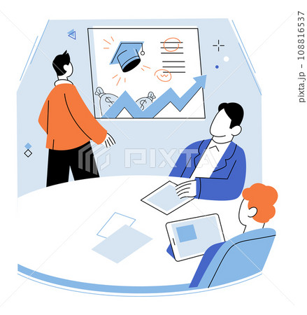 Business training vector illustration. Business intelligence involves gathering and analyzing data to gain insights and make data driven business decisions Briefings provide concise updates on market Business training vector illustration. Business intelligence involves gathering and analyzing data to gain insights and make data driven business decisions Briefings provide concise updates on market 108816537