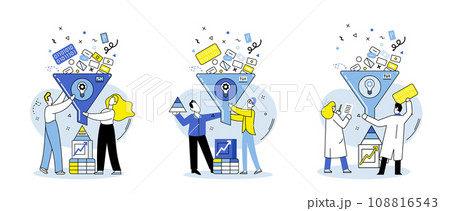 Business analytics vector illustration. The business analytics concept enhances decision making processes Financial analysis evaluates financial performance business Economic factors influence 108816543