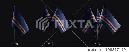 Small national flags of the Cape Verde on a black background Small national flags of the Cape Verde on a black background 108817149