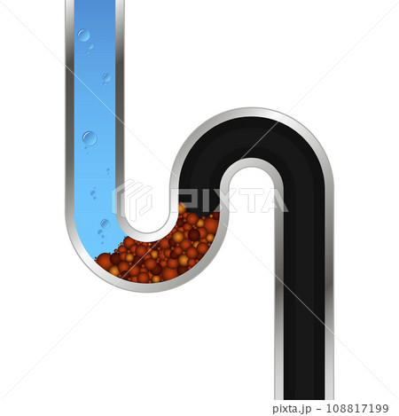 Blockage in the water pipe design in section 108817199 PIXTA