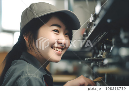 工場で働く女性 AI生成 工場で働く女性 AI生成 108818759