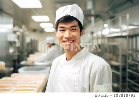 食品工場で働く男性　AI生成 108818793