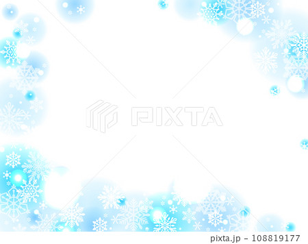 ふわふわキラキラの雪のフレーム 108819177