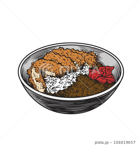 Pork Katsu Curry Rice drawing Pork Katsu Curry Rice drawing 108819657