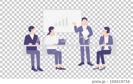 Illustration of business people having a team meeting 108819738