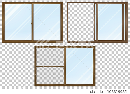 棕色推拉窗,附玻璃窗框套裝 棕色推拉窗,附玻璃窗框套裝 108819985