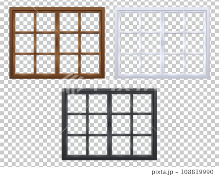 Western-style retro double-hung window A 3-color set 108819990