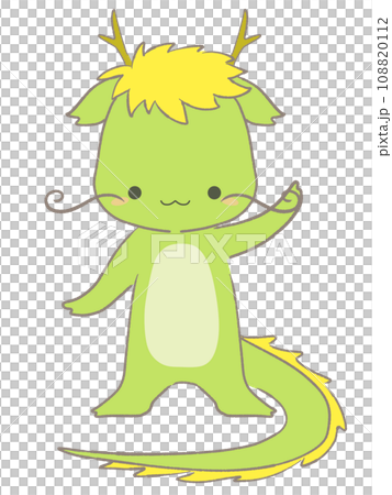 Illustration of a dragon standing with one hand raised 108820112