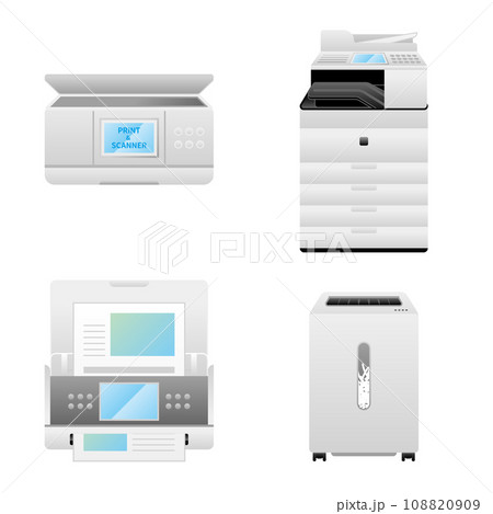 シンプルなイラスト_いろいろな家電のセット_印刷機器 108820909