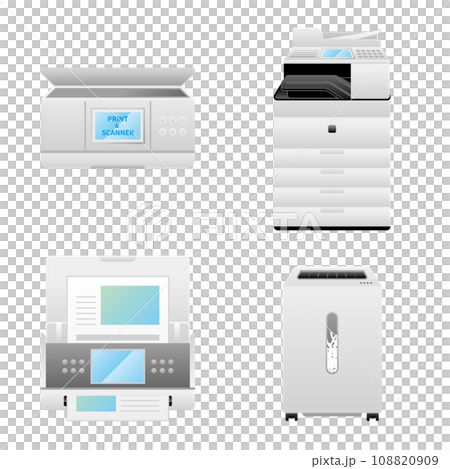 Simple illustration_Set of various home appliances_Printing equipment 108820909