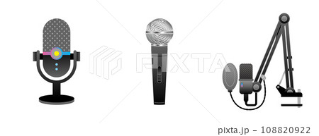 シンプルなイラスト_同一家電セット_マイク 108820922