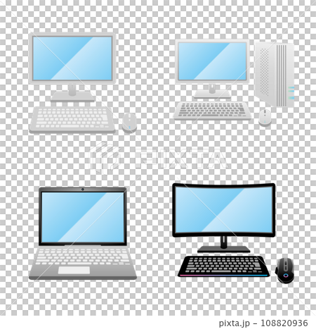 シンプルなイラスト_同一家電セット_PC 108820936