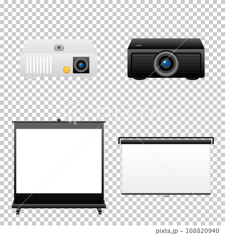 シンプルなイラスト_同一家電セット_プロジェクター シンプルなイラスト_同一家電セット_プロジェクター 108820940