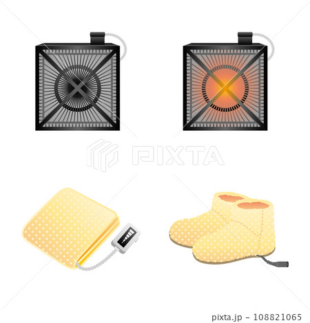 シンプルなイラスト_いろいろな家電のセット_暖房器具no.3 108821065