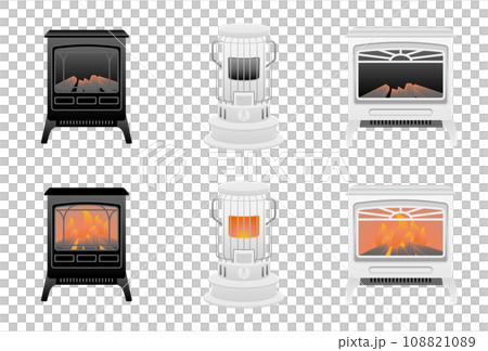 シンプルなイラスト_いろいろな家電のセット_アナログ暖房器具 シンプルなイラスト_いろいろな家電のセット_アナログ暖房器具 108821089