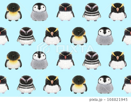 フワフワ鳥シームレスパターンE①-2 108821945