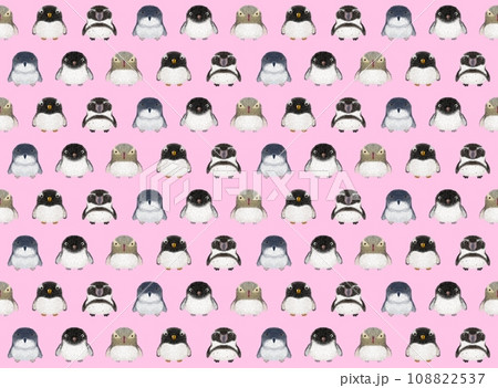 フワフワ鳥のシームレスパターンE-②-4' フワフワ鳥のシームレスパターンE-②-4' 108822537