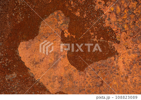 Rust metal. Rusty iron plate. Rusted steel industry old aged grunge  texture pattern dirty high macro detail surface image. 108823089