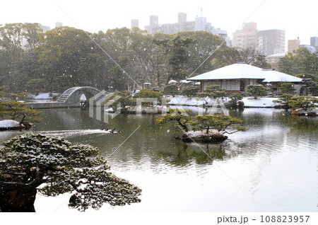 雪の縮景園 108823957
