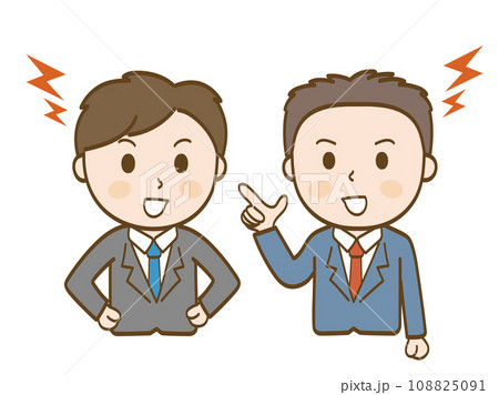 激しく口論をする男性ビジネスマンのイラスト.ai 激しく口論をする男性ビジネスマンのイラスト.ai 108825091