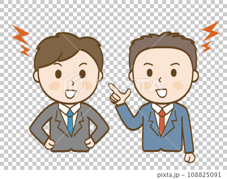 激しく口論をする男性ビジネスマンのイラスト.ai 激しく口論をする男性ビジネスマンのイラスト.ai 108825091