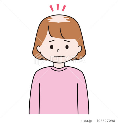 FAGA　頭頂部の薄毛に悩む女性 108827098