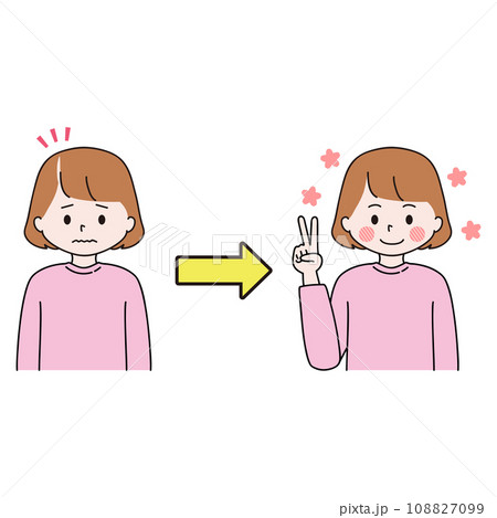 FAGA　分け目の薄毛の治療に成功した女性　ピース 108827099