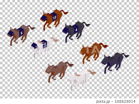 Isometric running horse herd 108828014