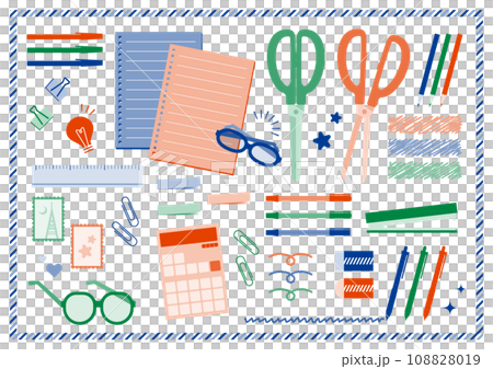 文房具のイラストセット 文房具のイラストセット 108828019