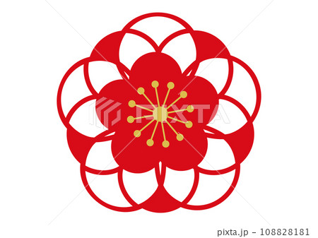 梅の花のアイコン 華やかで豪華な八重咲きの梅の花びらのイラスト マーク素材 梅の花のアイコン 華やかで豪華な八重咲きの梅の花びらのイラスト マーク素材 108828181