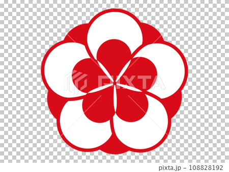 梅花圖示簡約日式現代插畫標記素材 梅花圖示簡約日式現代插畫標記素材 108828192