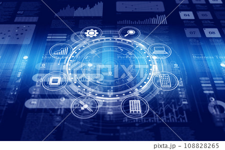 ビジネス＆テクノロジーな背景素材 108828265