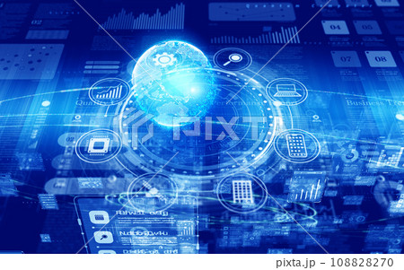 ビジネス＆テクノロジーな背景素材 108828270