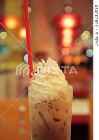 Cold coffee drink frappe with whipped cream Cold coffee drink frappe with whipped cream 108830010