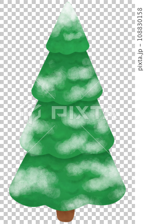 Isolated pine tree with snow, Christmas tree, hand drawn element for card and background 108830158