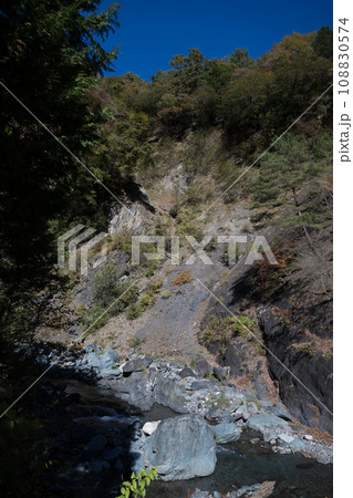 山梨県早川町のフォッサマグナの地層 山梨県早川町のフォッサマグナの地層 108830574