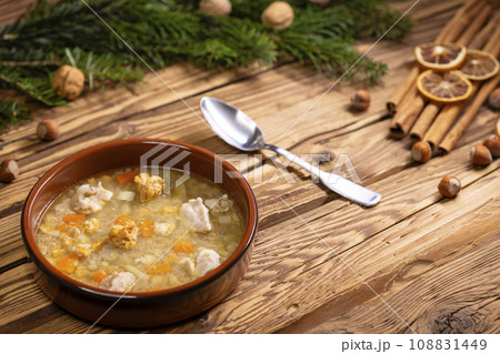 Traditional Christmas food in Czech Republic - fish soup Traditional Christmas food in Czech Republic - fish soup 108831449