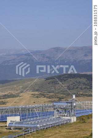 Fresnel-type thermodynamic concentration solar power plant in Llo, France Fresnel-type thermodynamic concentration solar power plant in Llo, France 108831575