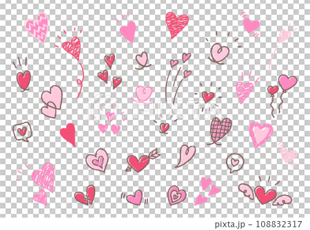 Cute heart hand drawn illustration 108832317