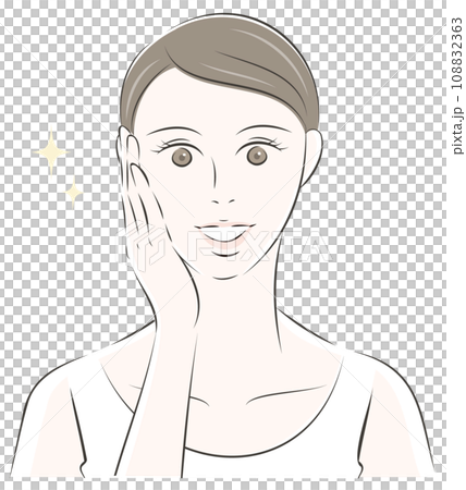 A woman who is happy with her skin condition A woman who is happy with her skin condition 108832363