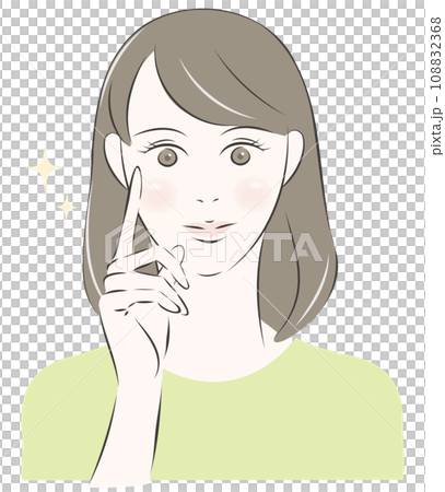 Smiling woman with moisturized skin 108832368