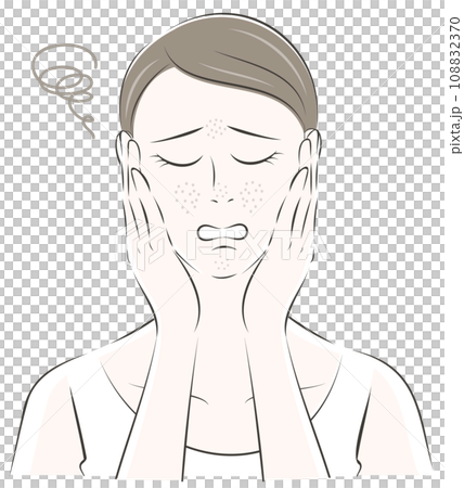 Woman fed up with open pores 108832370