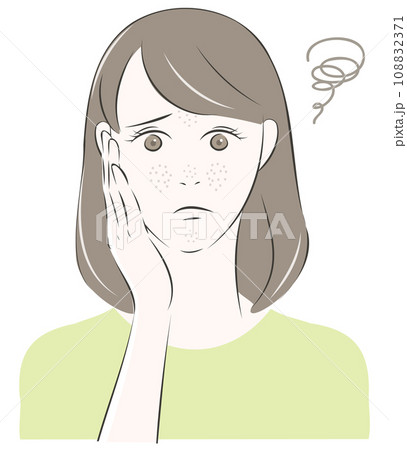 毛穴の開きに悩む女性 108832371