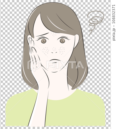 毛穴の開きに悩む女性 108832371